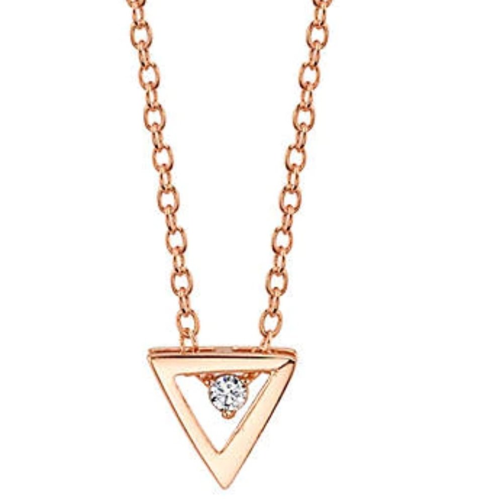 Sterling Silver Rose Gold Pendant Necklace